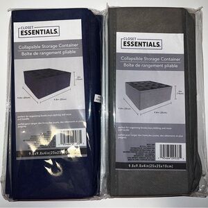 Collapsible Storage Container - Navy and Gray